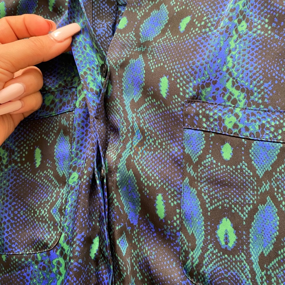 Liz Claiborne | Python Button Front Blouse - image 5